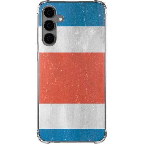 Costa Rican Flag Distressed Galaxy S24 Plus Clear Case